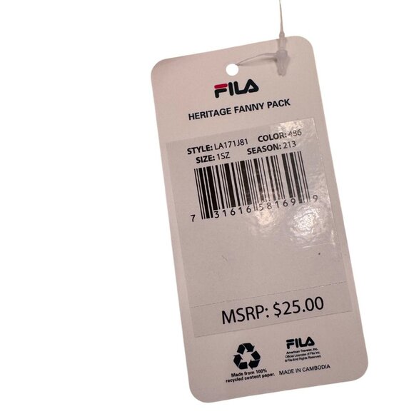 Fila Jamie Tie Dye NWT Fanny Pack Belt Bag $25 Two Zipper Pockets - Picture 3 of 5